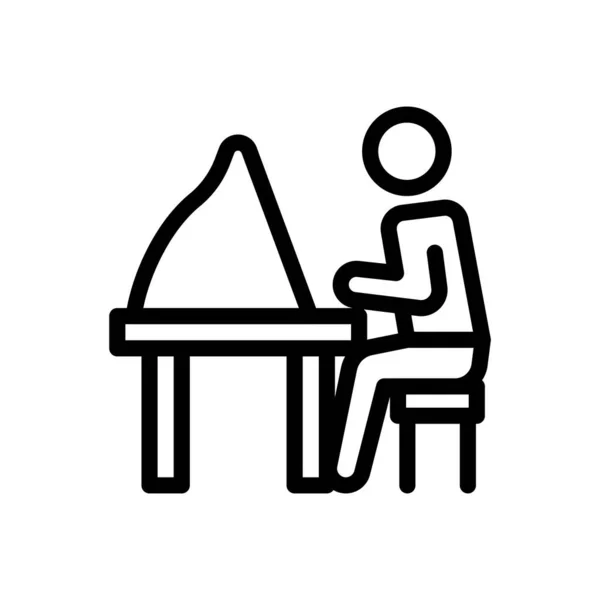 Pianist Vector Illustration Transparent Background Premium Quality Symbols Thin Line — ストックベクタ