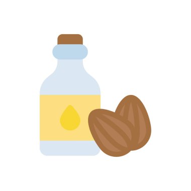 Şeffaf bir arkaplan üzerinde badem vektör illüstrasyonu. Konsept ve grafik tasarımı için prim kalite simgeleri.. 