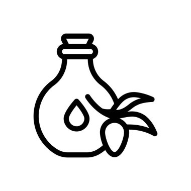 Şeffaf bir arkaplanda yaprak vektör çizimi. Konsept ve grafik tasarım için ince çizgi simgesi..