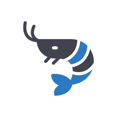 Şeffaf bir arkaplan üzerinde karides vektör çizimi. Konsept ve grafik tasarımı için özel kalite semboller.. 