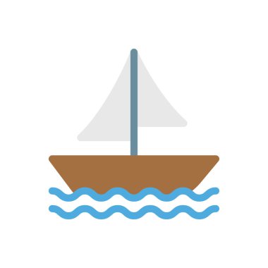 Saydam bir arkaplan üzerinde tekne vektör çizimi. Konsept ve grafik tasarım için mükemmel kalite simgeleri.. 