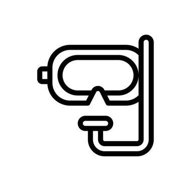 Şeffaf bir arkaplanda scuba vektör çizimi. Konsept ve grafik tasarımı için ince çizgi simgesi.. 