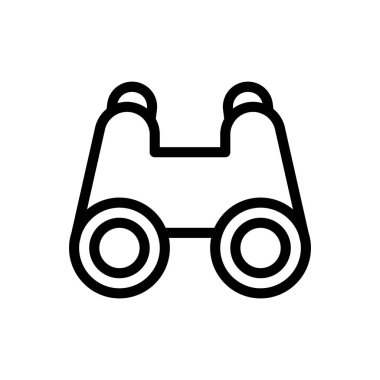 Şeffaf bir arkaplan üzerinde dürbün vektör çizimi. Konsept ve grafik tasarımı için ince çizgi simgesi.. 