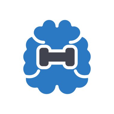 Saydam bir arkaplan üzerinde beyin vektör çizimi. Konsept ve grafik tasarım simgeleri..