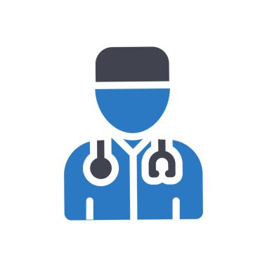 Şeffaf bir arkaplan üzerinde doktor vektör illüstrasyonu. Konsept ve grafik tasarım simgeleri için kaliteli semboller.. 