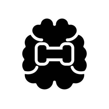 Saydam bir arkaplan üzerinde beyin vektör çizimi. Konsept ve grafik tasarım simgeleri..