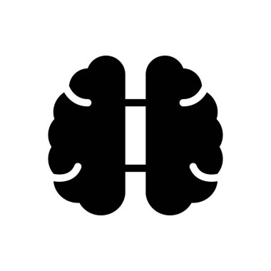 Saydam bir arkaplan üzerinde beyin vektör çizimi. Konsept ve grafik tasarım simgeleri..