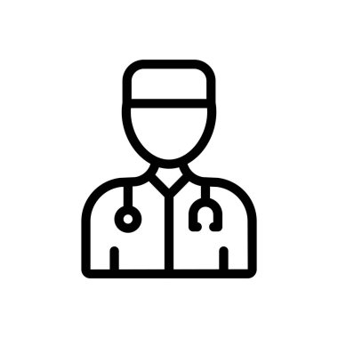 Şeffaf bir arkaplan üzerinde doktor vektör çizimi. Premium kalite semboller. Konsept ve grafik tasarım için ince çizgi simgesi. 