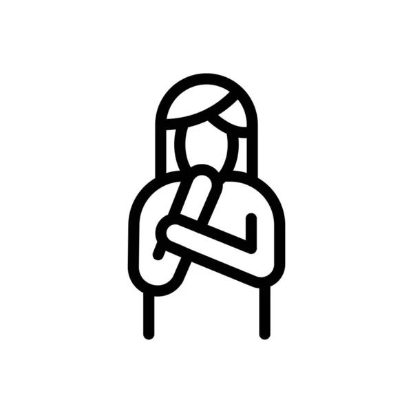 Девушка Вектор Иллюстрации Прозрачном Фоне Премиум Символы Качества Тонкая Линия — стоковый вектор