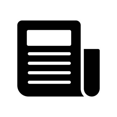 Saydam bir arkaplan üzerinde gazete vektör illüstrasyonu. Konsept ve grafik tasarımı için özel kalite semboller.. 