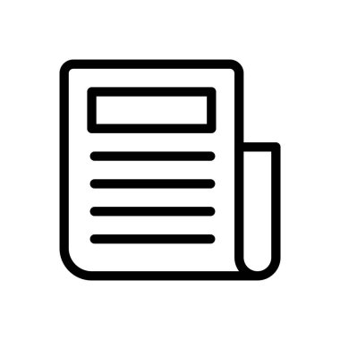 Saydam bir arkaplan üzerinde gazete vektör çizimi. Premium kalite semboller. Konsept ve grafik tasarım için ince çizgi simgesi. 