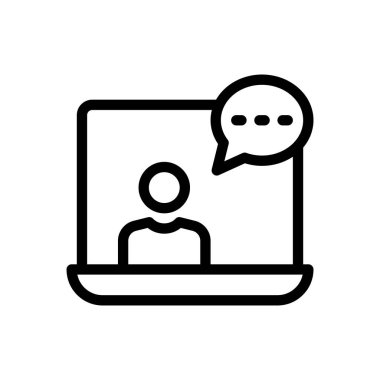 Şeffaf bir arkaplan üzerinde çevrimiçi vektör illüstrasyonu. Konsept ve grafik tasarım için ince çizgi simgesi.. 