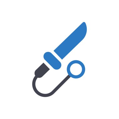 Saydam bir arkaplanda bıçak vektör illüstrasyonu. Konsept ve grafik tasarım simgeleri için kaliteli semboller..