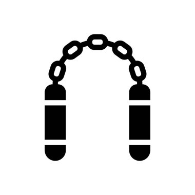 Şeffaf bir arkaplanda nunçaku vektör çizimi. Konsept ve grafik tasarım için en iyi kalite semboller..