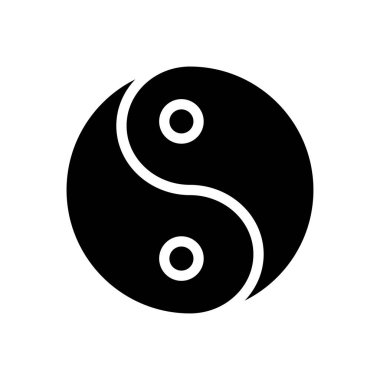 Şeffaf bir arkaplan üzerinde yin vektör illüstrasyonu. Konsept ve grafik tasarımı için mükemmel kalite sembolleri.. 