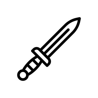 Şeffaf bir arkaplanda kılıç vektör çizimi. Premium kalite semboller. Konsept ve grafik tasarım için ince çizgi simgesi.