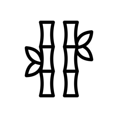 Şeffaf bir arkaplanda bambu vektör çizimi. Konsept ve grafik tasarım için ince çizgi simgesi..