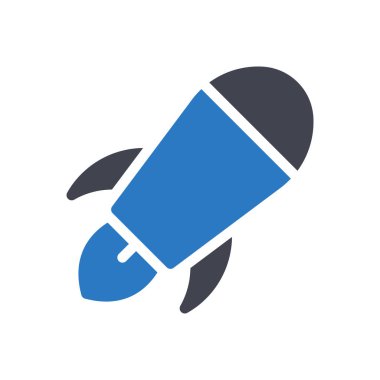 Şeffaf bir arkaplan üzerinde füze vektör çizimi. Konsept ve grafik tasarım için mükemmel kalite semboller.. 