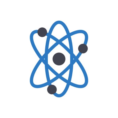 Şeffaf bir arkaplanda atom vektörü çizimi. Konsept ve grafik tasarım için mükemmel kalite sembolleri..