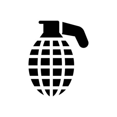 Şeffaf bir arkaplan üzerinde el bombası vektör çizimi. Konsept ve grafik tasarım simgeleri için kaliteli semboller..