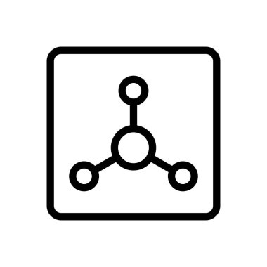 Şeffaf bir arkaplan üzerinde molekül vektör çizimi. Premium kalite semboller. Konsept ve grafik tasarım için ince çizgi simgesi. 