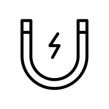 Şeffaf bir arkaplanda mıknatıs vektör çizimi. Konsept ve grafik tasarım için ince çizgi simgesi.. 