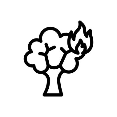 Şeffaf bir arkaplan üzerinde ağaç vektör çizimi. Premium kalite semboller. Konsept ve grafik tasarım için ince çizgi simgesi.