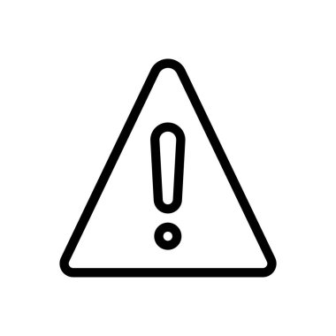 Şeffaf bir arkaplan üzerinde uyarı vektörü çizimi. Premium kalite sembolleri. Konsept ve grafik tasarım için ince çizgi simgesi.