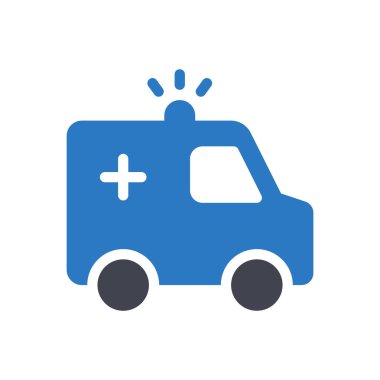 Şeffaf bir arkaplan üzerinde ambulans vektör çizimi. Konsept ve grafik tasarım simgeleri için kaliteli semboller..