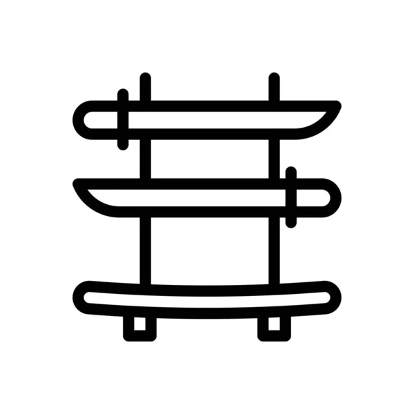 Katana Vector Illustration Transparent Background Premium Quality Symbols Thin Line — Vector de stock