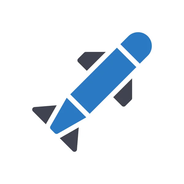 Missile Vector Illustration Transparent Background Premium Quality Symbols Glyphs Icon — Stock Vector