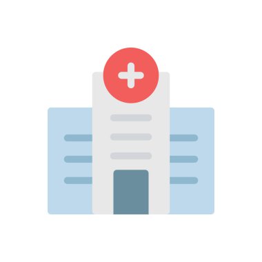 Saydam bir arkaplan üzerinde hastane vektör çizimi. Konsept ve grafik tasarımı için birinci sınıf kalite semboller.. 