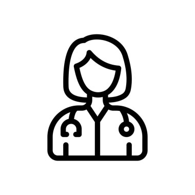 Şeffaf bir arkaplan üzerinde doktor vektör çizimi. Premium kalite semboller. Konsept ve grafik tasarım için ince çizgi simgesi.