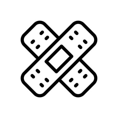 Saydam bir arkaplanda bandaj vektör çizimi. Konsept ve grafik tasarım için ince çizgi simgesi..