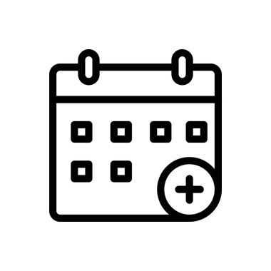  Şeffaf bir arkaplanda takvim vektör illüstrasyonu. Konsept ve grafik tasarımı için ince çizgi simgesi..