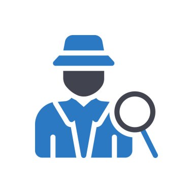 Şeffaf bir arkaplan üzerinde detektif vektör çizimi. Konsept ve grafik tasarım için özel kalite semboller..