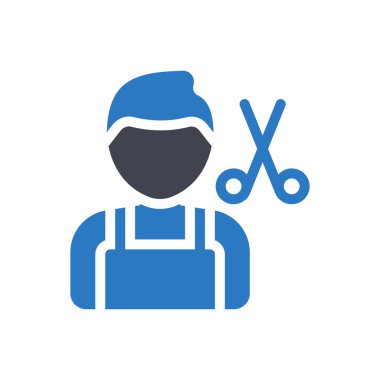 Şeffaf bir arkaplan üzerinde berber vektör çizimi. Konsept ve grafik tasarımı için özel kalite semboller..