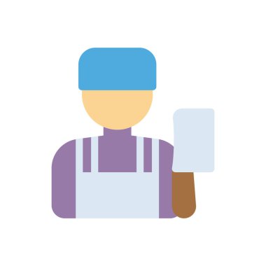 Şeffaf bir arkaplan üzerinde kasap vektör çizimi. Konsept ve grafik tasarımı için mükemmel kalite simgeleri..