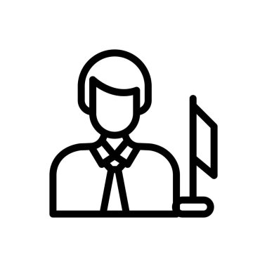 Şeffaf bir arkaplan üzerinde elçilik vektör çizimi. Konsept ve grafik tasarım için ince çizgi simgesi..