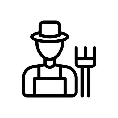 Saydam bir arkaplan üzerinde bahçıvan vektör çizimi. Premium kalite semboller. Konsept ve grafik tasarım için ince çizgi simgesi. 