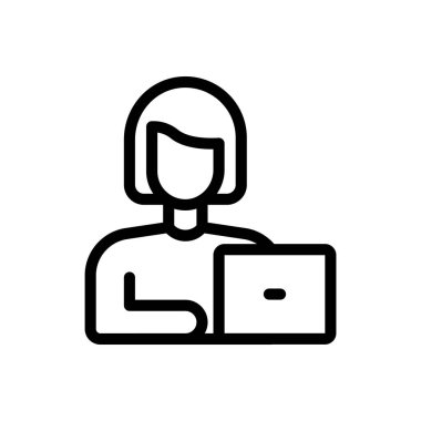 Şeffaf arkaplan üzerinde yönetici vektör çizimi. Konsept ve grafik tasarım için ince çizgi simgesi.. 