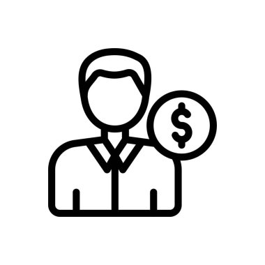 Şeffaf bir arkaplan üzerinde iş adamı vektör çizimi. Konsept ve grafik tasarım için ince çizgi simgesi..