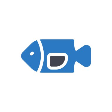 Şeffaf bir arkaplanda balık vektör çizimi. Konsept ve grafik tasarım simgeleri.. 