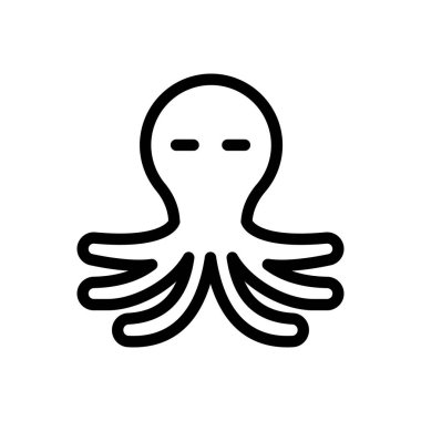 şeffaf bir arkaplan üzerinde ahtapot vektör çizimi. Premium kalite semboller. Konsept ve grafik tasarım için ince çizgi simgesi. 