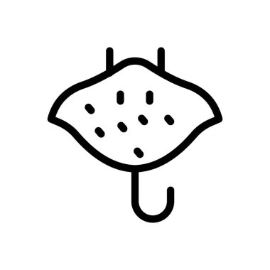 Saydam bir arkaplan üzerinde manta vektör çizimi. Premium kalite sembolleri. Konsept ve grafik tasarım için ince çizgi simgesi. 