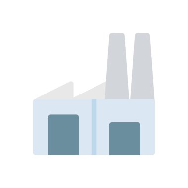 Şeffaf bir arkaplan üzerinde fabrika vektör illüstrasyonu. Konsept ve grafik tasarımı için birinci sınıf kalite simgeler.. 