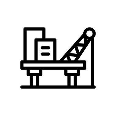 Şeffaf bir arkaplanda sondaj vektör çizimi. Premium kalite sembolleri. Konsept ve grafik tasarım için ince çizgi simgesi. 