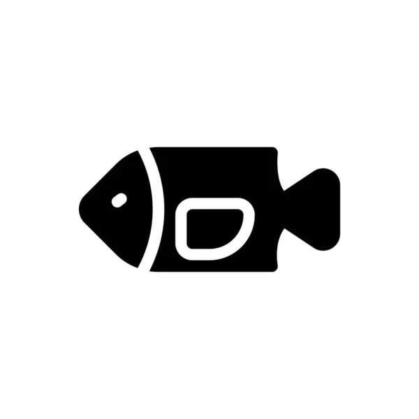 Rybí Vektorová Ilustrace Průhledném Pozadí Symboly Prvotřídní Kvality Ikona Glyfy — Stockový vektor