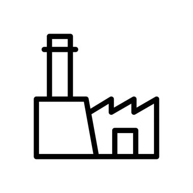 Şeffaf bir arkaplan üzerinde fabrika vektör çizimi. Premium kalite semboller. Konsept ve grafik tasarım için ince çizgi simgesi.