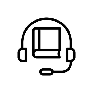 Şeffaf bir arkaplan üzerinde kulaklık vektör çizimi. Konsept ve grafik tasarım için ince çizgi simgesi..